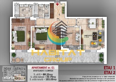 Apartament 3 camere Grigorescu Nou Decomandat finalizare 2026