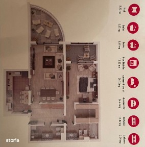 Apartament spatios cu 2 camere in complexul rezidential Isaran bloc 2