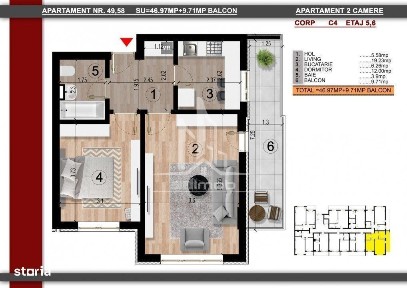 Metrou Berceni Biruintei 2 camere decomandat.