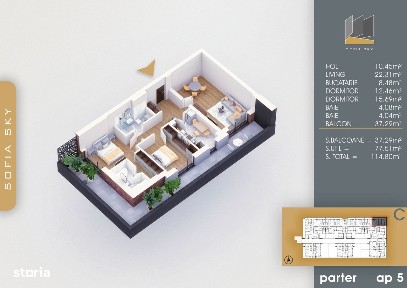3 camere cu terasa finalizare rapida 700 metri Metrou Nic. Teclu