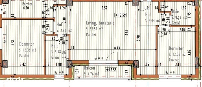 Apartament de vanzare, cu 3 camere, 93 mp, Bloc Nou, zona Marasti