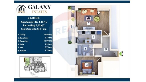 COMISION 0% Apartament 2 camere/ Tractorul / Galaxy Estates