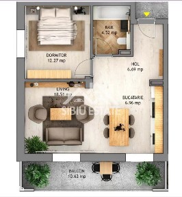 Apartament 2 camere modern, cu balcon spatios si loc de parcare inclus
