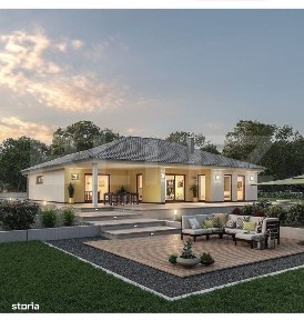 Casa moderna individuala, parter, 125 mp utili + 980 mp teren, zona Li