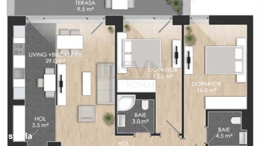 BEST PRICE 3 Camere cu terasa Complex Atria