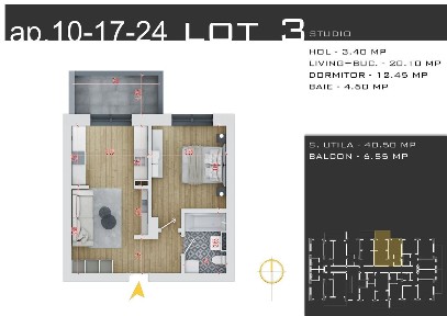 2 camere -parcare inclusa -proiect nou -Pallady