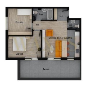 Apartament 3 camere, 58 mp+ 20 mp terasa, 2 bai, garaj, Muzeul Apei