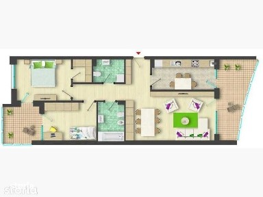 Apartment 3 camere premium mobilat si utilat etaj 2 Ared Billa