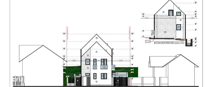 Teren 455 mp,cu proiect de casa pe 4 nivele,S+P+E+M,str PREDEAL