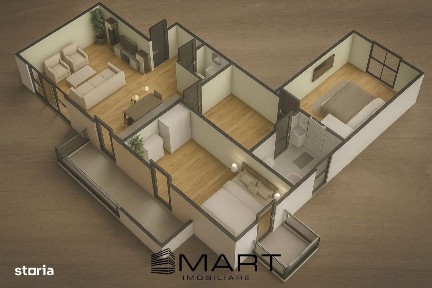 Apartament nou cu 3 camere decomandate zona Calea Surii Mici