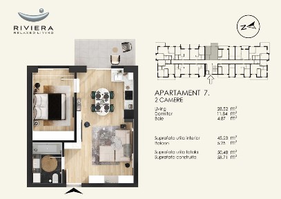 Apartament cu 2 camere - RIVIERA Oradea