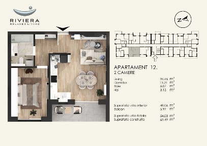 Apartament cu 2 camere de vanzare - RIVIERA ORADEA