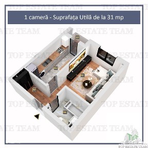 Garsoniera in bloc nou finisaje premium toate utilitatile Militari Res