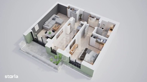Vanzare apartament cu 2 camere. Rate la dezvoltator pe 7 ani.