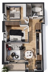 Apartament 3 camere, 56mp | Zona Regal | Baciu |