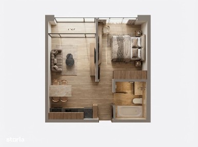 Studio 44 mp | Chiajna, ansamblu nou cu parc privat