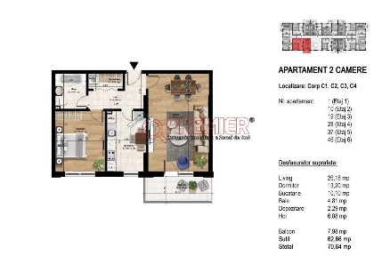 Avans 4590 euro - Oportunitate Investitie ! 2 camere - Splaiul