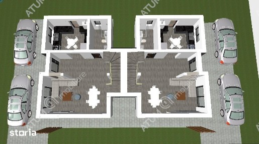 Casa de 4 camere decomandate cu 2 bai si teren de 200 mp in Selimbar