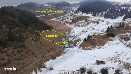 Teren 3808mp+Casă Fundata, Brașov - Cheile Grădiștei - Drum asfaltat