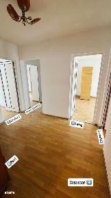 Apartament 3 camere, hol pătrat, 71.2mp