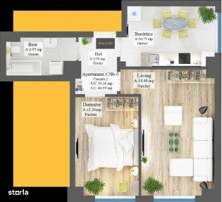 Apartament 2 camere, bloc NOU Frumoasa - Poitiers, 76.139 euro + TVA