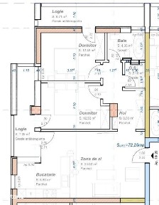 Apartament cu 3 camere, semidecomandat, 80 mp utili, zona Aradului