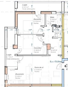 Apartament cu 3 camere, semidecomandat, 80 mp utili, zona Aradului
