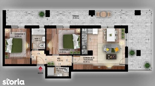 Apartament 3 camere Bloc Exclusivist ( 21 de apart )Mutare Imediata !