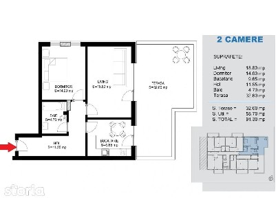 Apartament 2 Camere Terasa 14 min metrou Nicolae Teclu