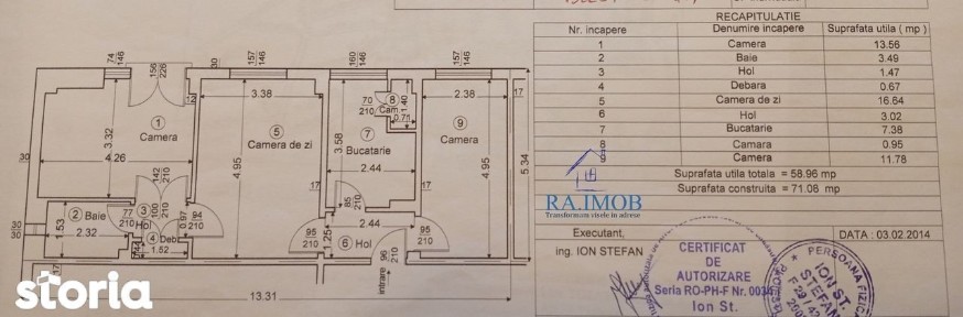 Apartament 3 camere, Ultracentral Mercur - 64000 euro