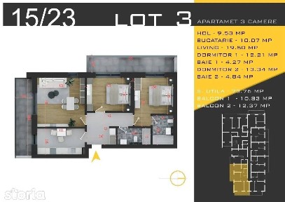 Apartament 3 camere decomandat 2 bai 2 balcone zona Pallady