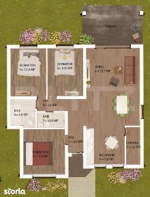 Casa moderna de vanzare in Petin, 4 camere, 100 mp utili, 500 mp teren