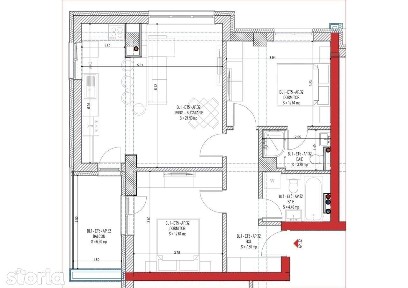 Apartament 3 camere, balcon, 68 mpu - ansamblu nou, bloc cu lift