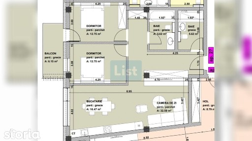 Apartament de vanzare, 3 camere, 106mpc, Centru Vechi, comision 0%