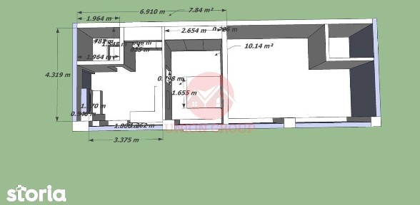 Spatiu Comercial Parter si Curte - in Constructie