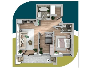 Apartament cu 3 camere, TIP 1, etaj 1 sau 2 - Galata - ESQ Village 3