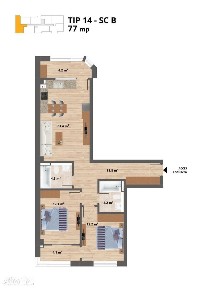Proiect NOU - Sun Residence - Apartament 3 camere - TIP 10 - 72 Mp