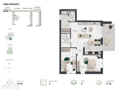 Apartament 3 camere, 2 bai - bloc nou nZEB - COMISION 0%