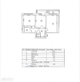 Apartament 2 camere 56mp, zona Vidin, etaj 3/4.