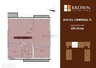 Spatiu Comercial la inchiriere, 230.40 mp, zona Parc Tudor Arghezi