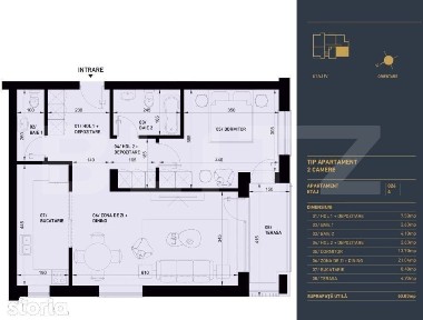 Apartament cu 2 camere si 2 bai, Smart Home, 60 mp - Complex Rezidenti