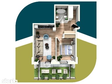 Apartament 2 camere semidecomandat, Galata, curte, Comision 0%