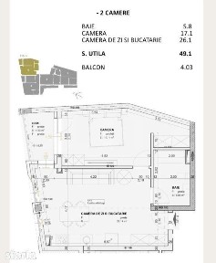 Apartament 2 camere, 49 mp, FINISAT LUX, nZEB, zona Centrala