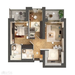 Apartament cu 3 camere - Tip 3H