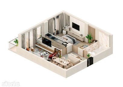 Apartament, 61 m²