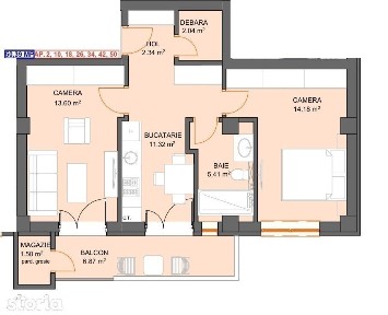 2 camere NOU 50mp Decomandat | Parcare inclusă | Predare 2027 | Sibiu