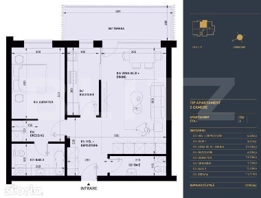 Apartament cu 2 camere si 2 bai, Smart Home, 60 mp - Complex Rezidenti