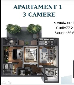3CAM. DECOMANDAT+CURTE IN COMPLEX PREMIUM/ 8 MIN. METROU N. TECLU!