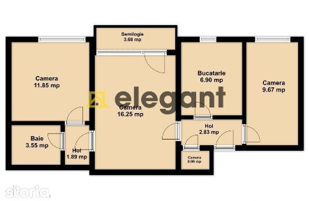 3 camere, etaj 1, Calea Bucuresti-Rotonda