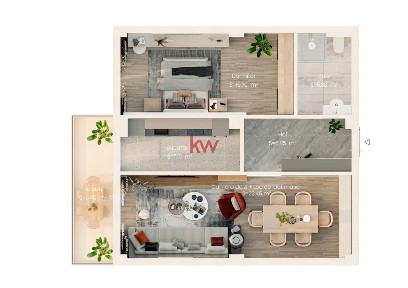 Apartament 2 camere 60 mp utili | Bloc nou | Parcare | 99.000€ | V